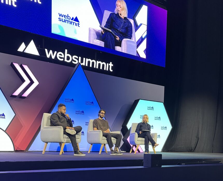 Lauren Meisner moderating at Web Summit