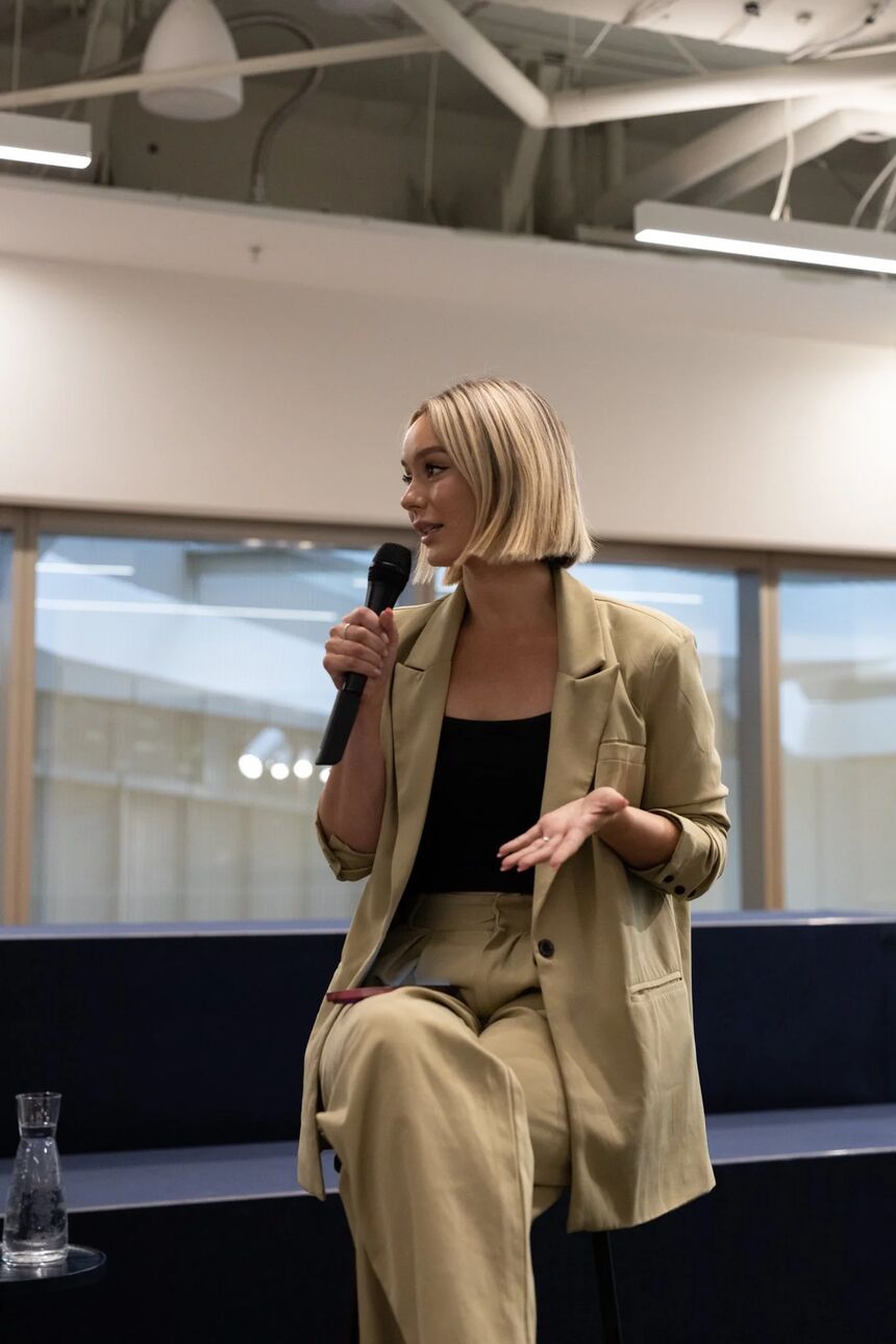 Lauren Meisner speaking on a panel